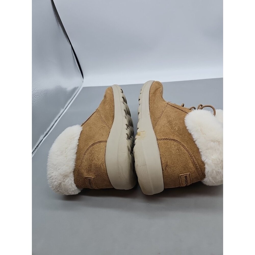 Skechers Air Cooled Goga Mat Tan Suede Leather‎ Fur Lined Chakka Boots Size 10 - Picture 4 of 7
